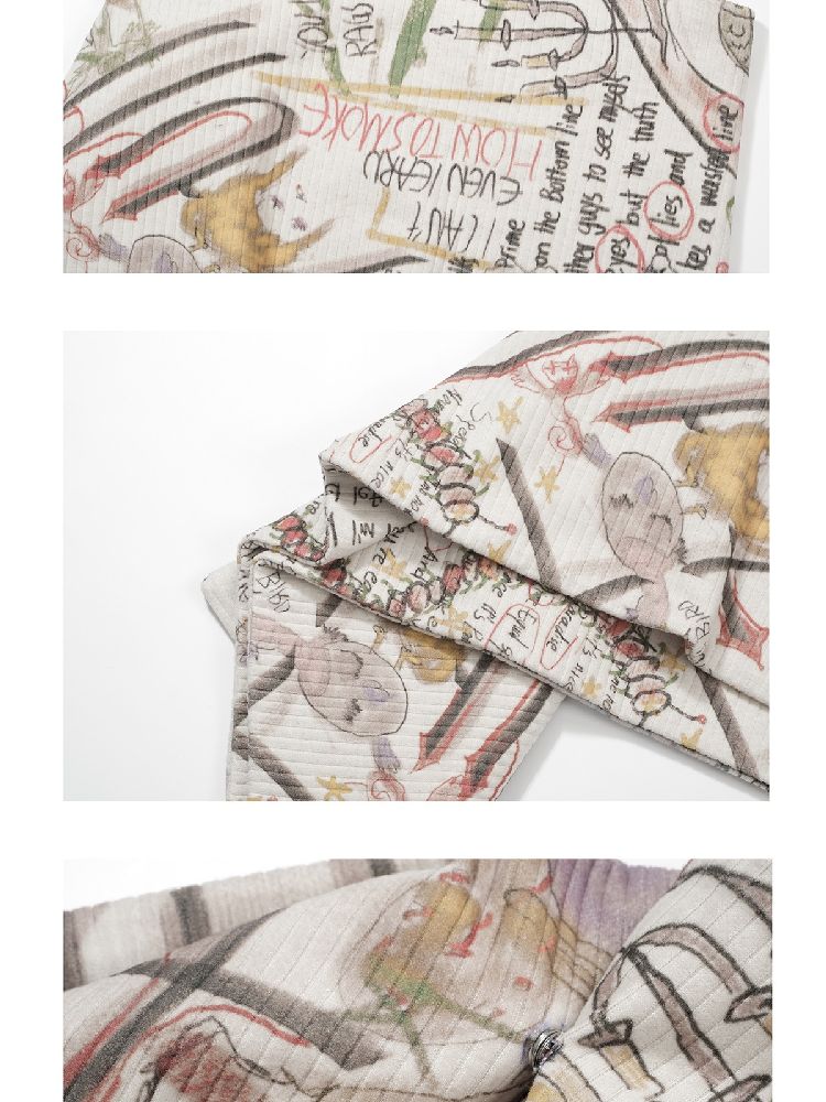 Graffiti Style Printed Scarf【s0000004711】