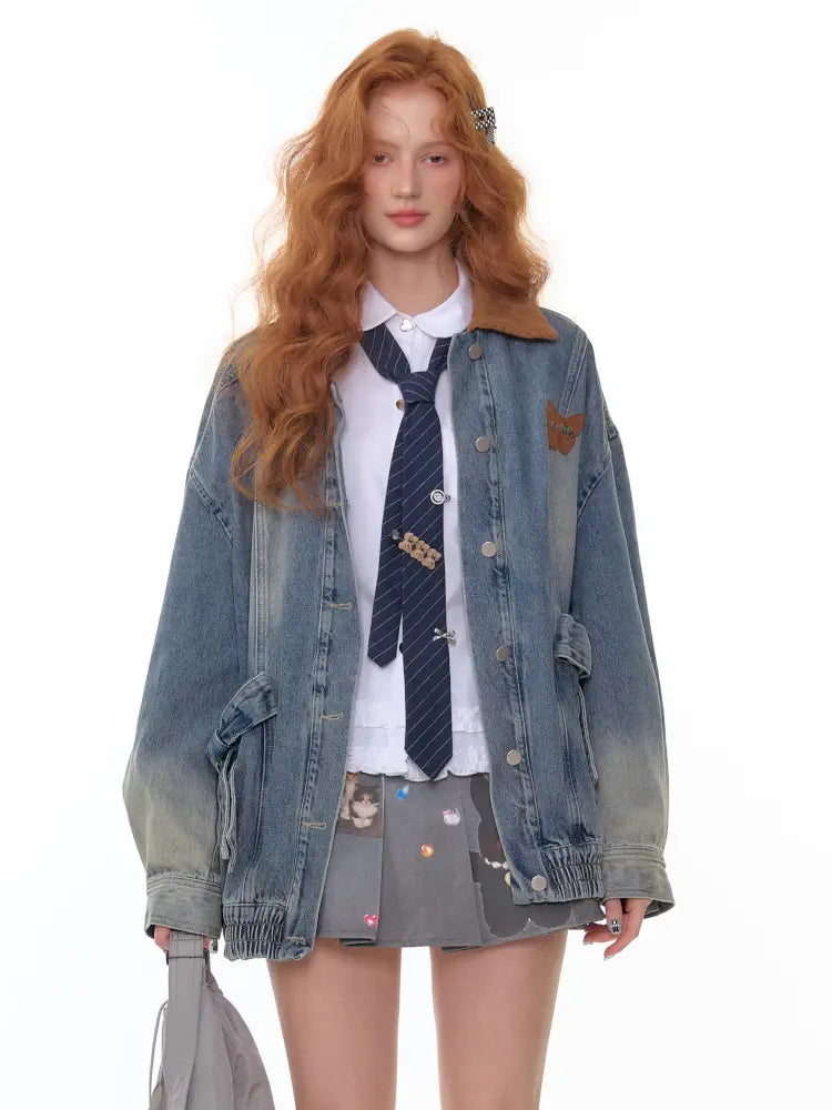Vintage Relaxed-Fit Denim Jacket【s0000014349】