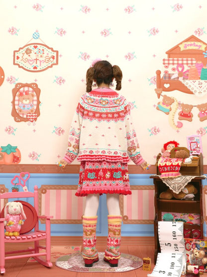 Red Fair Island Bear Lace Skirt【s0000015571】