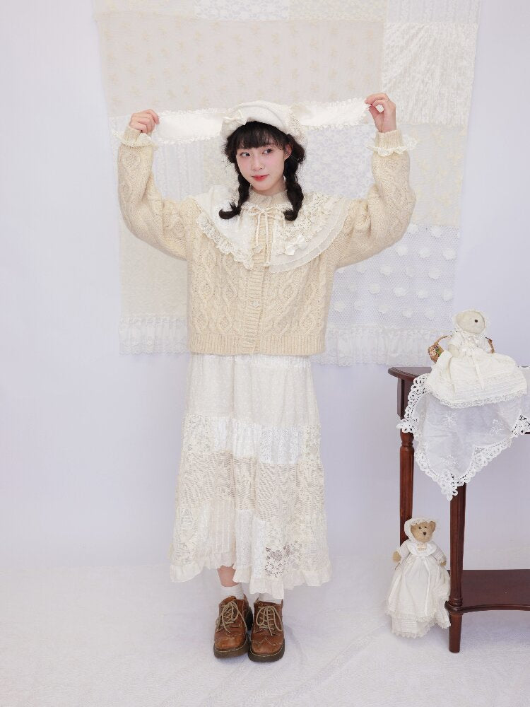 Handmade Lace Twist Knit Sweater【s0000016502】