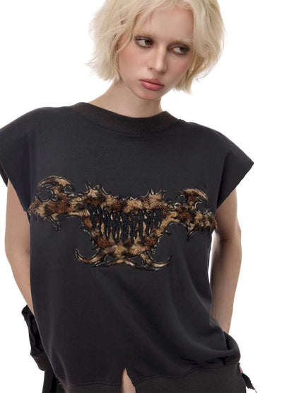 Double Embroidered Leopard Sweatshirt【s0000015121】