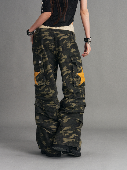 Double Waist Camouflage Wide Leg Pants【s0000017773】