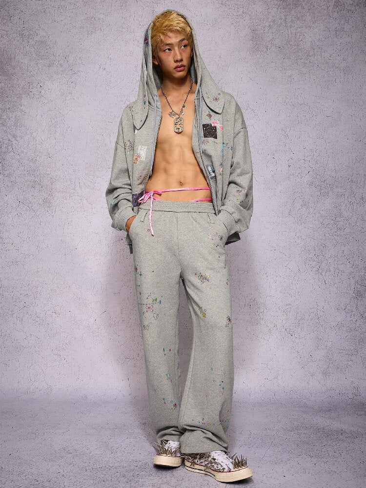 Rhinestone Heavy Duty Sweatpants【s0000018740】