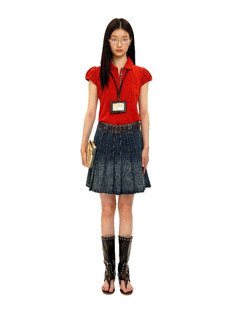Vintage Contrast Waistband Skirt【s0000016140】