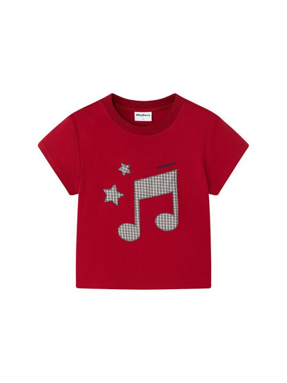Strawberry Movement Note Print Top【s0000015672】