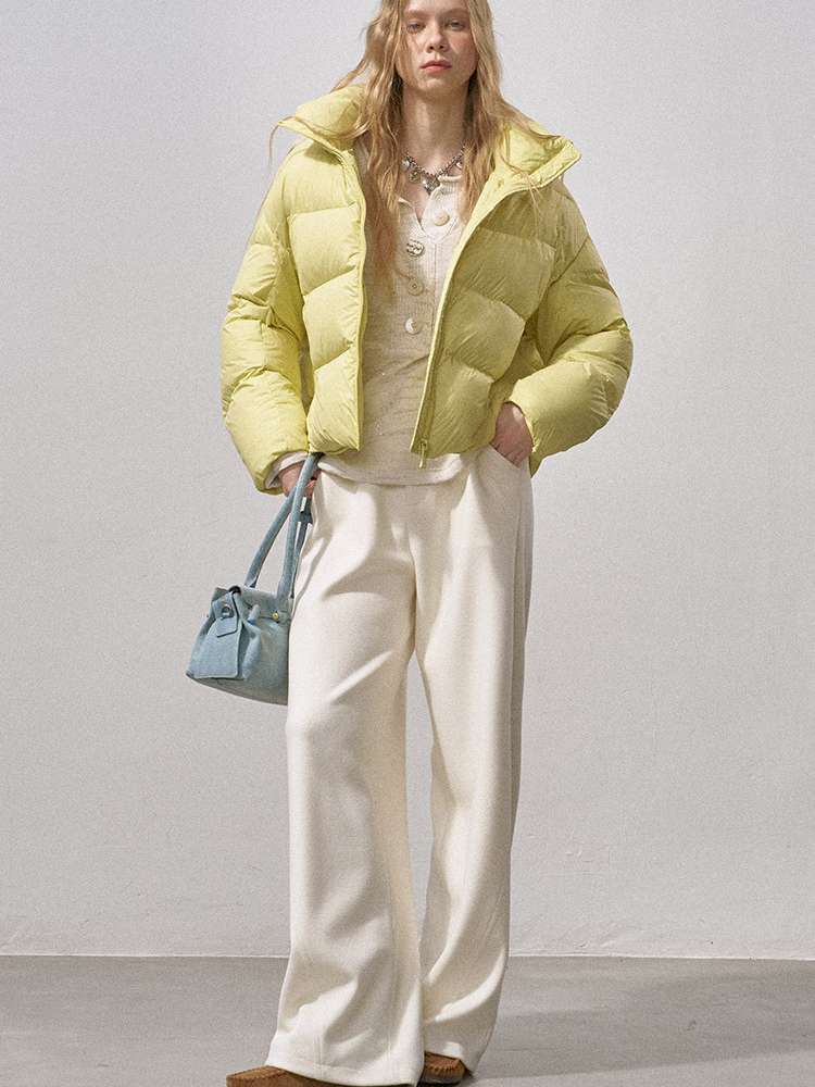 White Duck Down Ribbed Down Jacket【s0000015211】