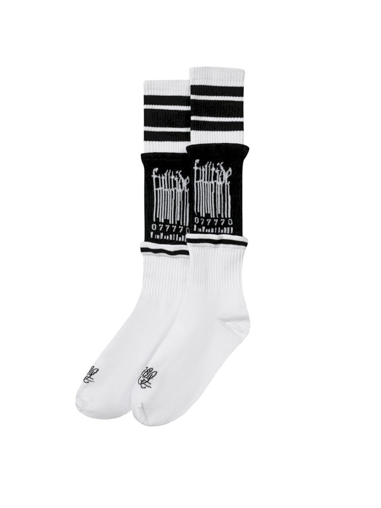 Barcode knitted anti-pilling patchwork design sports socks【s0000009565】