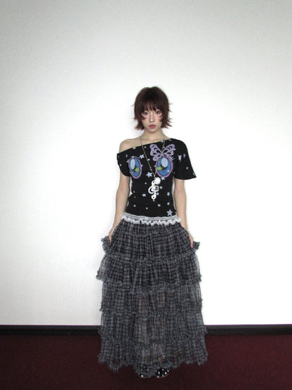 Butterfly Star Comic Eye Short Top【s0000018658】
