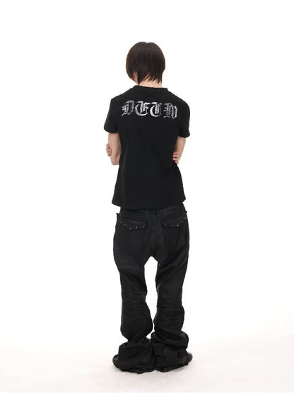 Leopard Print Flag Crew T-Shirt【s0000018215】