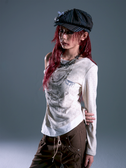 Swing Neck Long Sleeve Knitted Bottom Shirt【s0000013697】