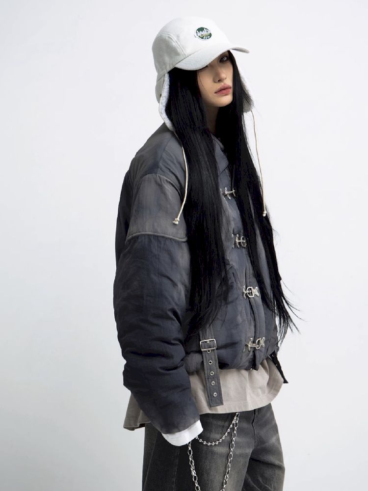 Airplane Button Short Cotton Jacket【s0000011347】