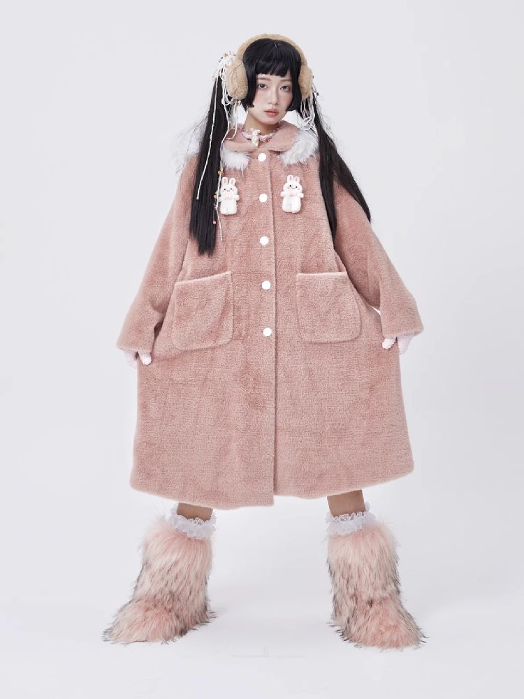 Retro Cute Rabbit Tweed Coat【s0000005585】