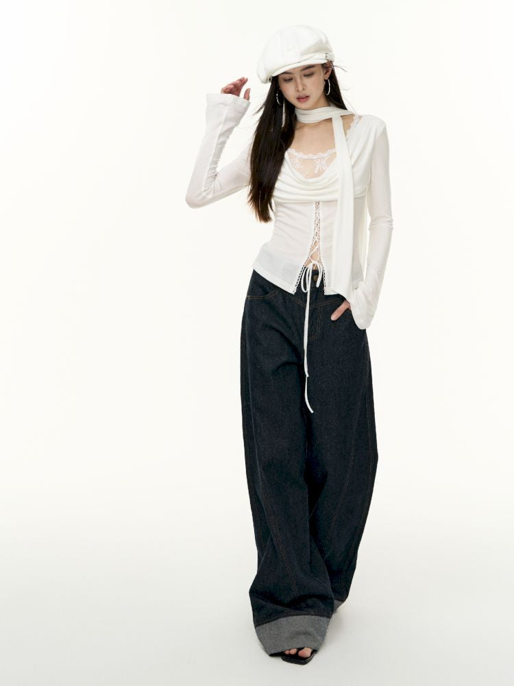 Tencel swing collar bottoming shirt【s0000013745】