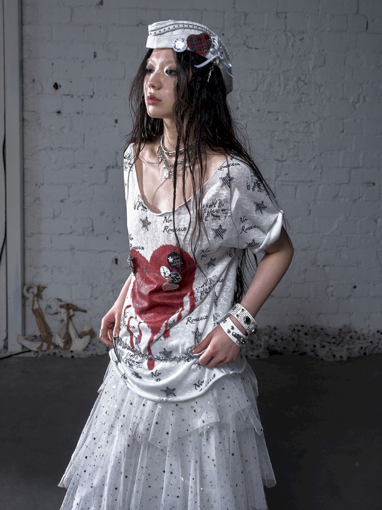 Large neckline loose-fitting T-shirt【s0000012799】