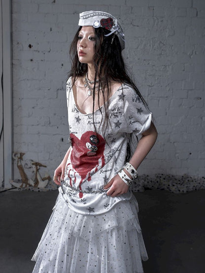 Large neckline loose-fitting T-shirt【s0000012799】