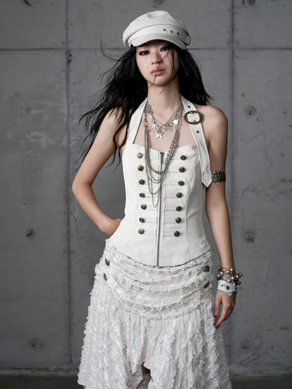 Asymmetrical Halter Neckline Dress【s0000013942】