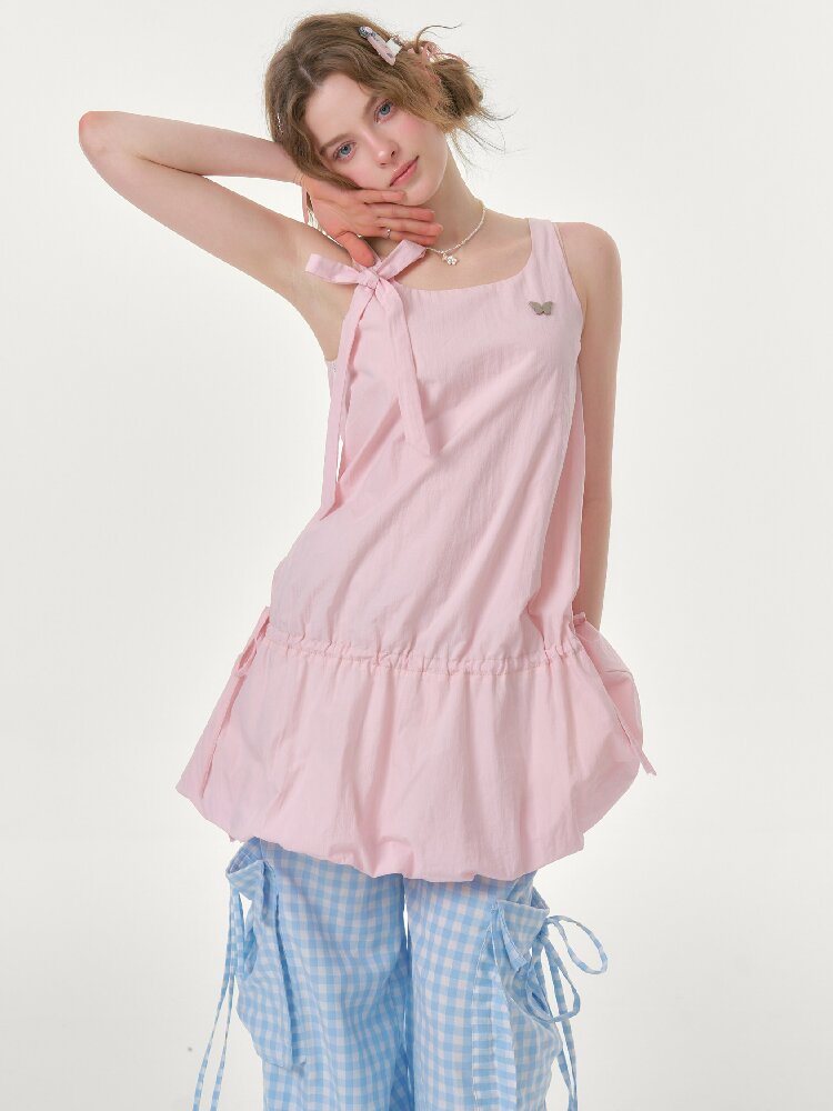 Lace Up Bud Hem Camisole Dress【s0000016615】