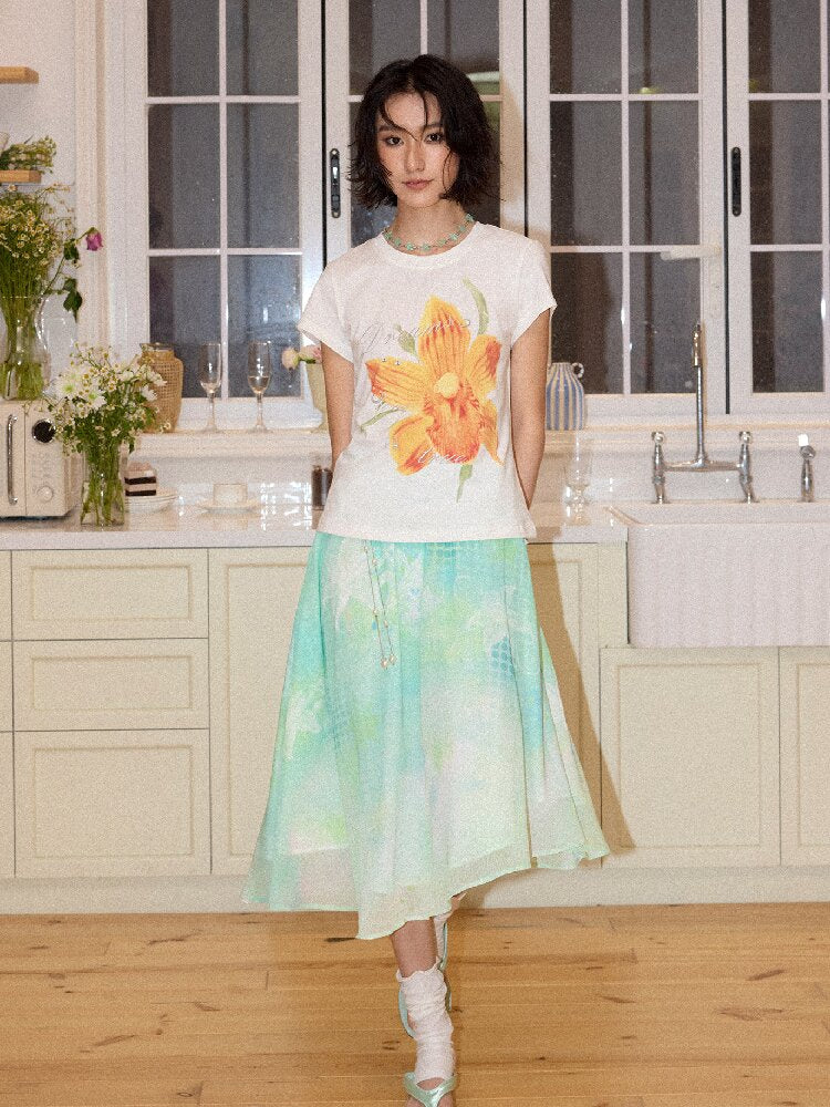 Floral Print Short Sleeve Shirt【s0000016656】