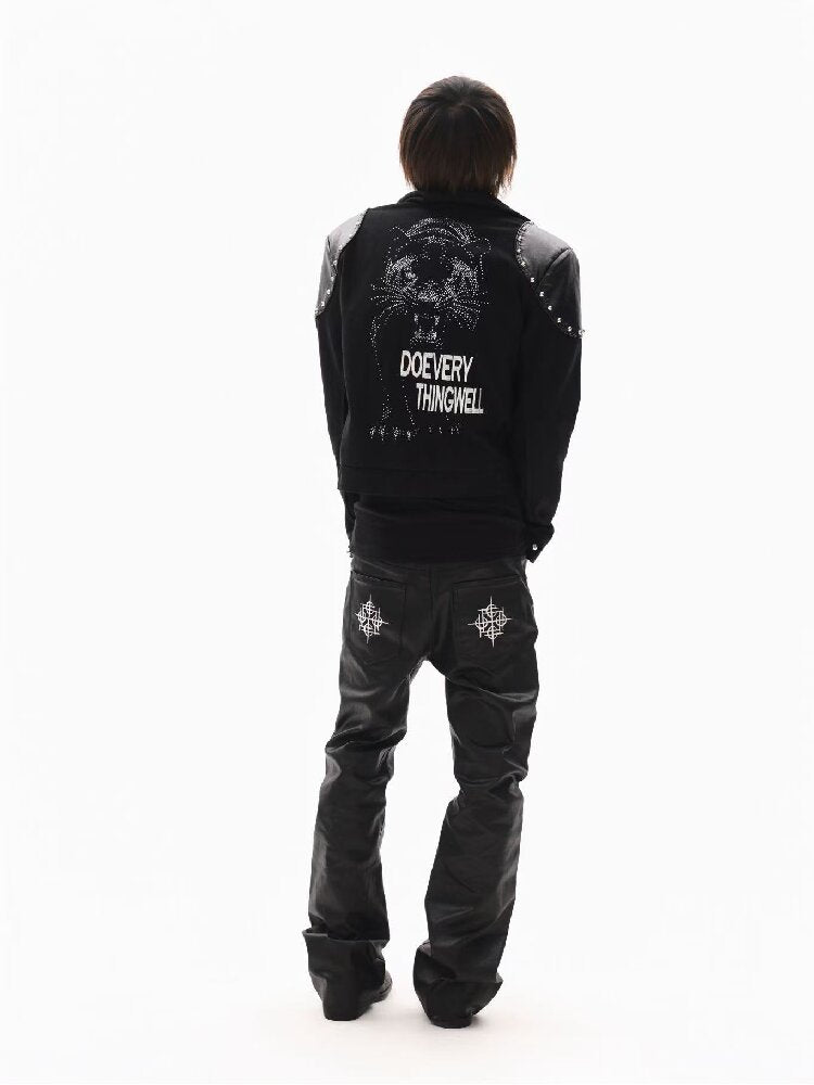 Leather Armor Rivet Canvas Jacket【s0000018352】