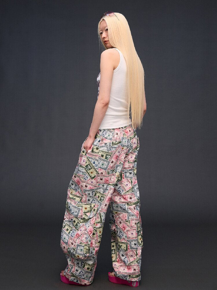 Money Print Multi Pocket Wide Pants【s0000017033】