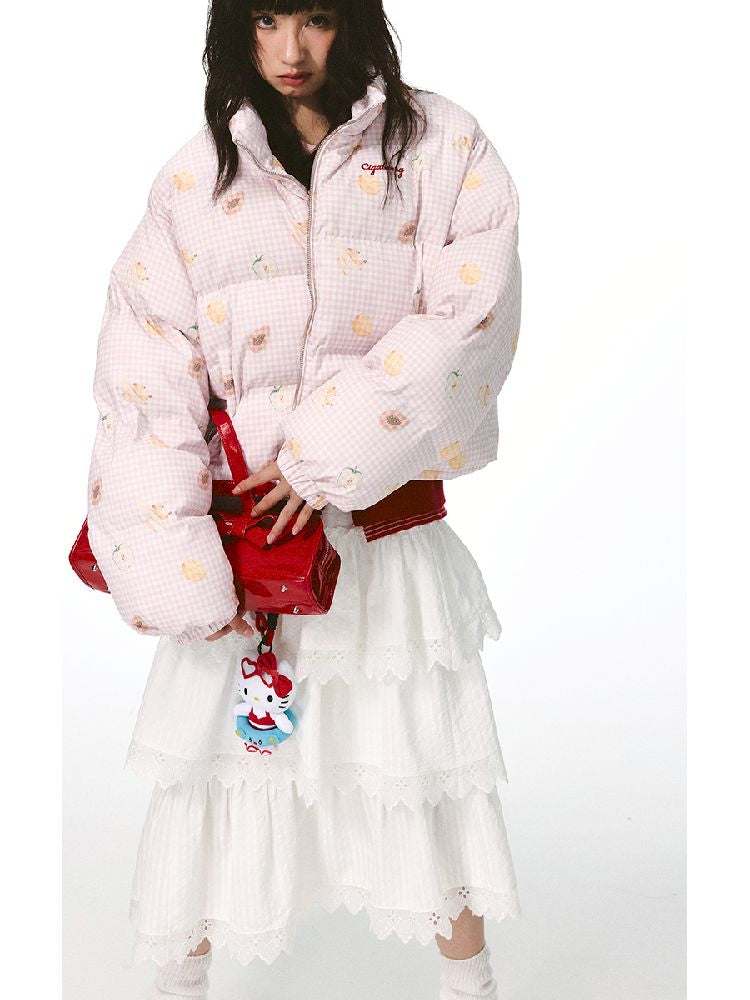 레트로 프린트 코튼 짧은 코트 [S0000011428]