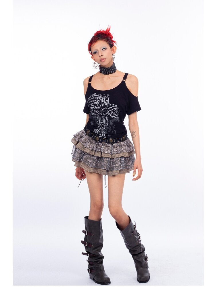 Graffiti Off-Shoulder Top【s0000018067】