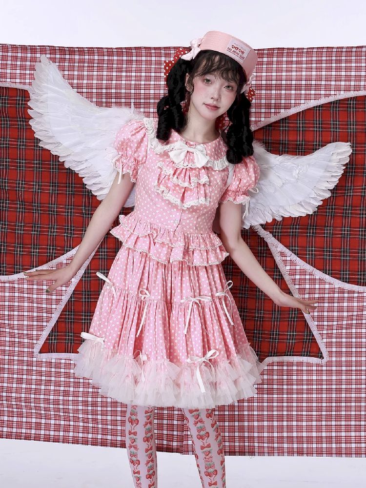 Polka Dot Short Sleeve Top【s0000012186】