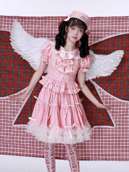 Polka Dot Short Sleeve Top【s0000012186】