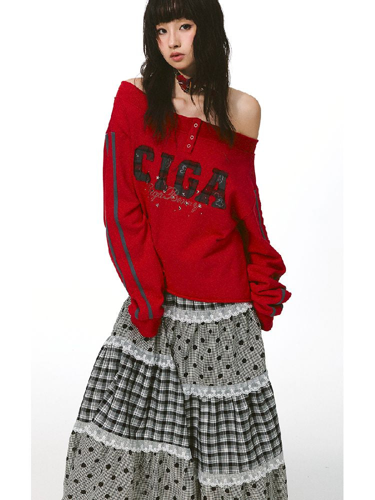 Large Hem A-line Long Half Skirt【s0000011420】