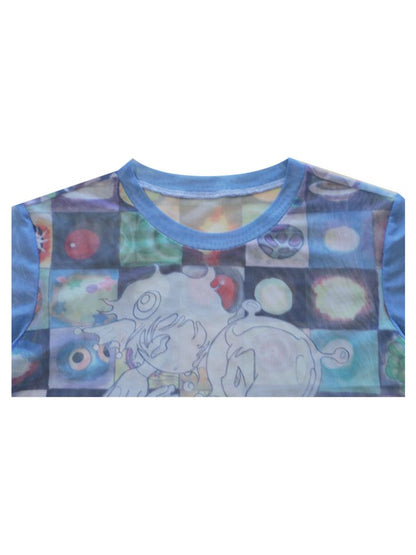 Blue Ollie Frog Co-Branded Mesh Short Sleeve T-Shirt【s0000006580】