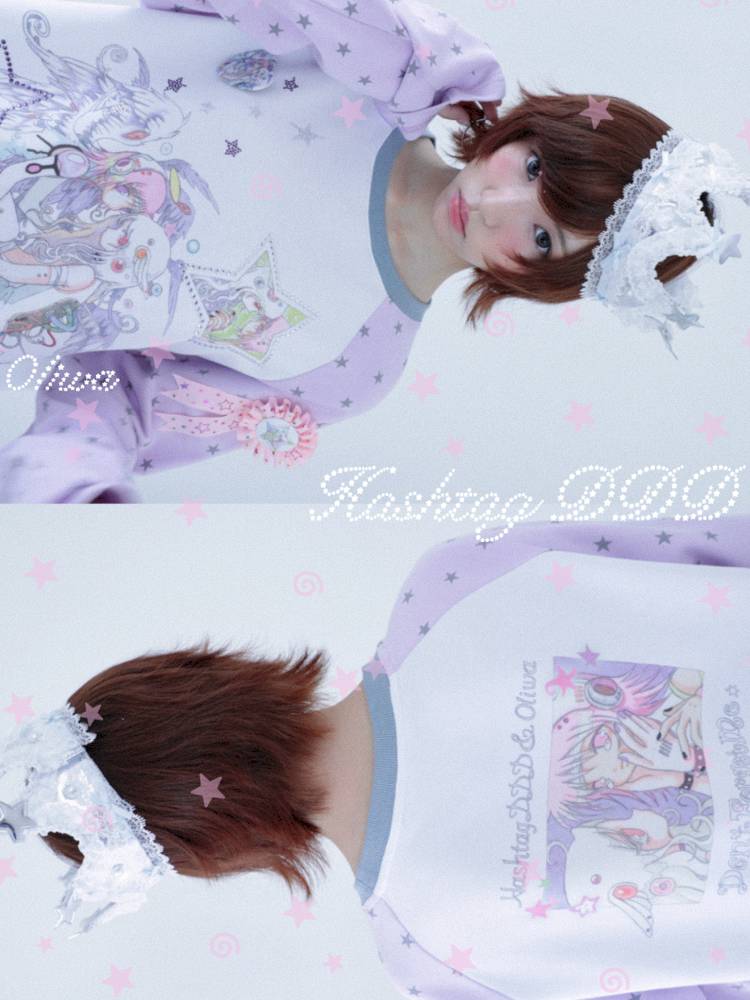 Star Drop-Shoulder Long-Sleeve Sweatshirt【s0000014439】