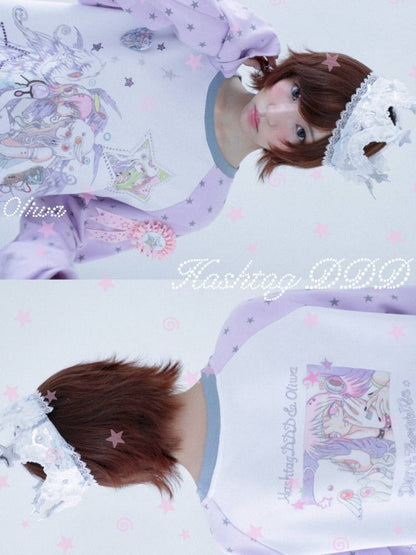 Star Drop-Shoulder Long-Sleeve Sweatshirt【s0000014439】