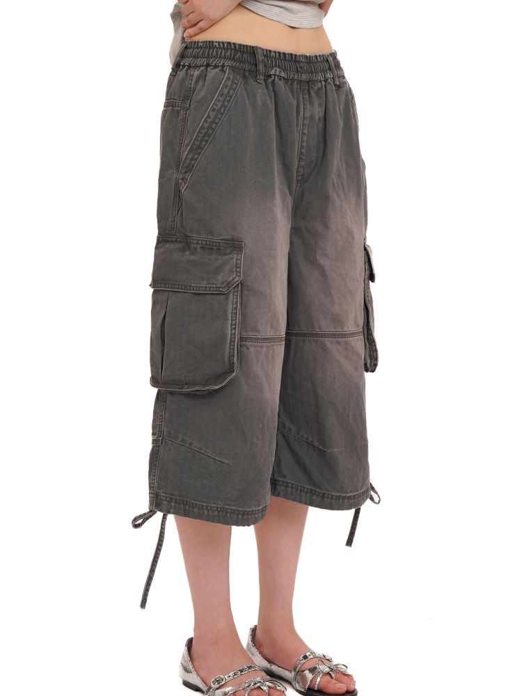 Adjustable workwear seven-minute pants【s0000013428】