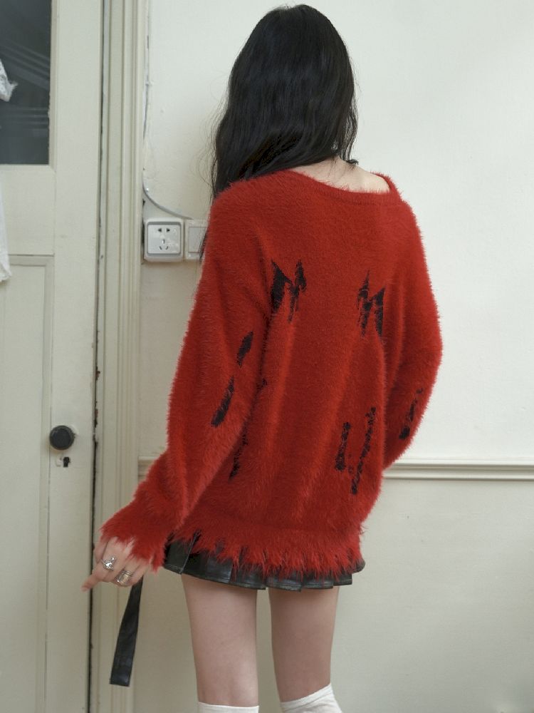 Jacquard Mink Hair Sweater【s0000010726】