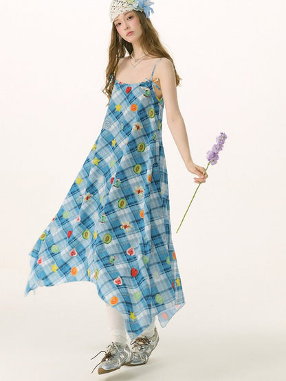 Summer Design Plaid Print Camisole Dress【s0000016843】