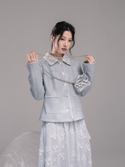Detachable Lace Waist Leather Jacket【s0000015745】