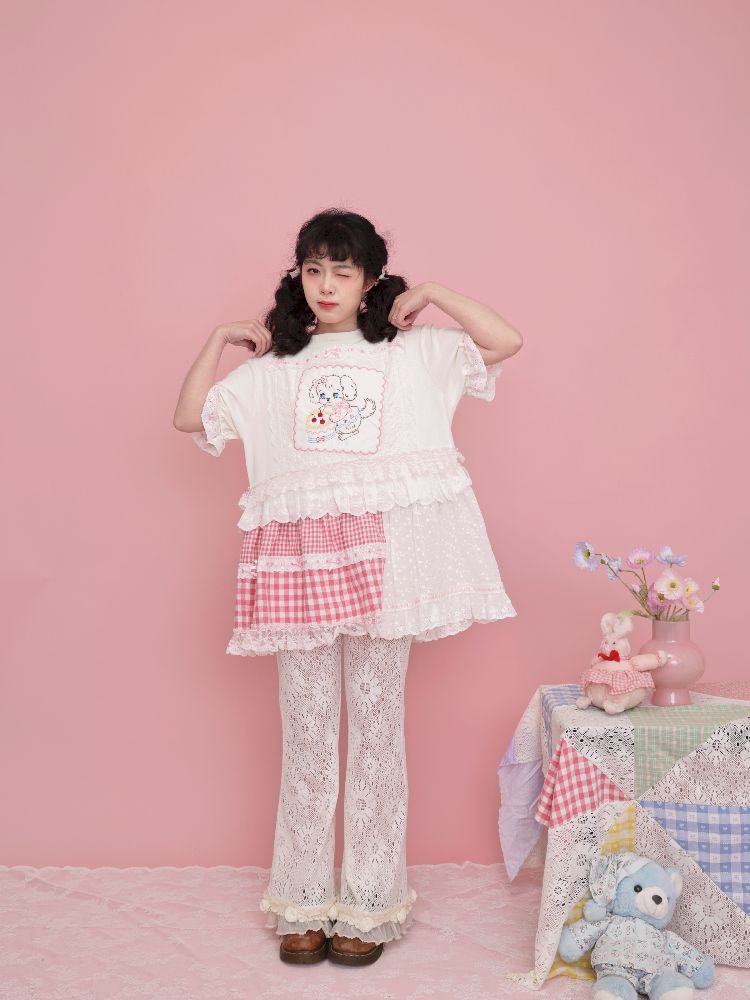 Embroidered Ribbon Lace T-Shirt【s0000012016】