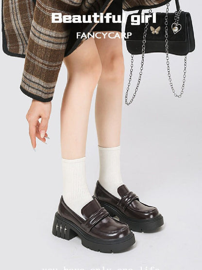 Thick Soled Casual Heel Loafers【s0000015718】