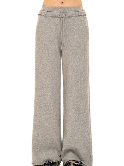 Suede Lace Hem Cardigan Slacks【s0000016429】