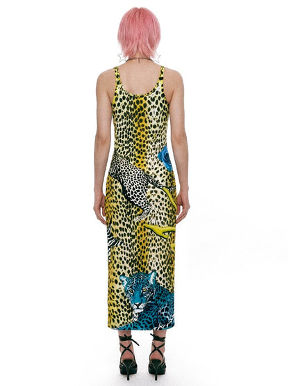 Vintage Leopard Print Fitted Dress【s0000017405】