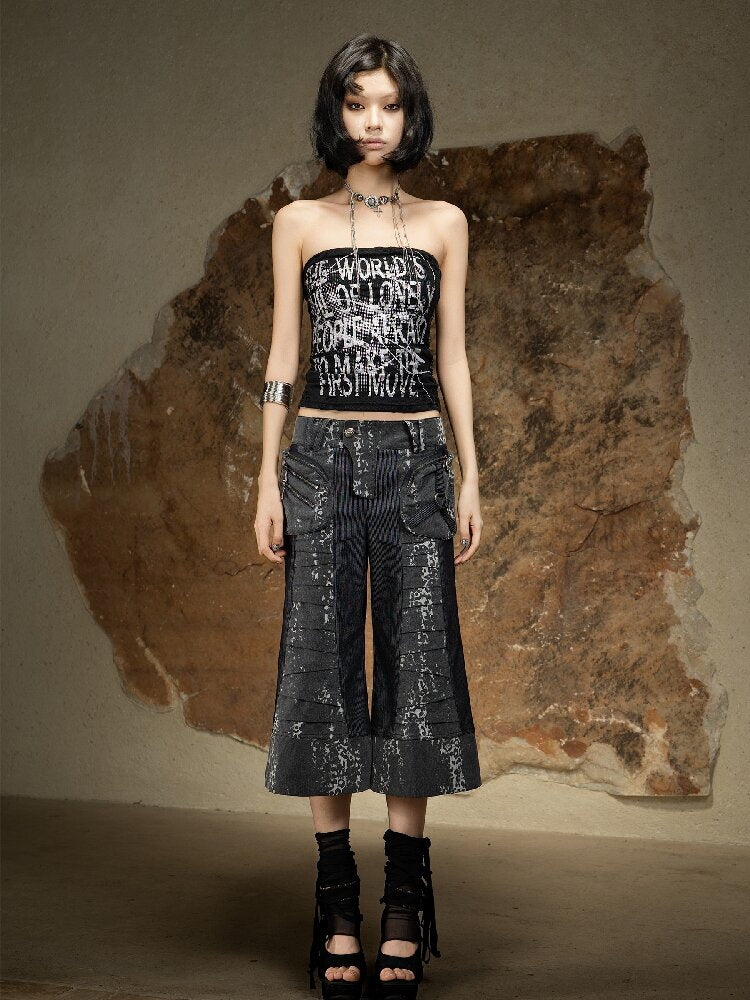 Dark Punk Cropped Bootcut Pants【s0000016887】