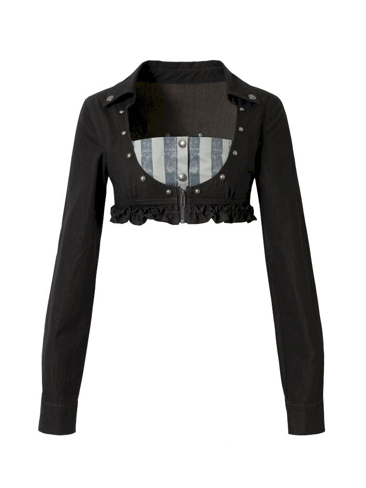 Short low collar long sleeve shirt【s0000013478】