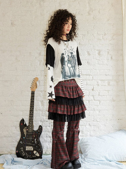 Loose Slub Cotton Printed T-Shirt【s0000017897】