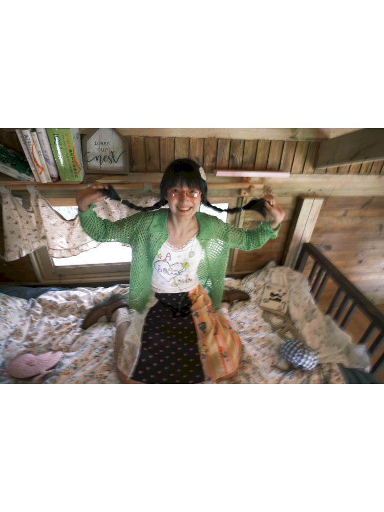 Patchwork lace print polka dot pleated skirt【s0000012769】