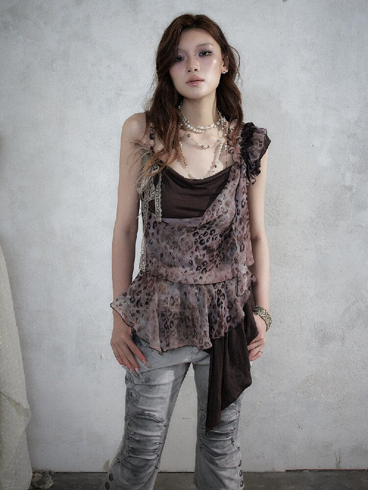 Vintage Leopard Patchwork Camisole【s0000017857】