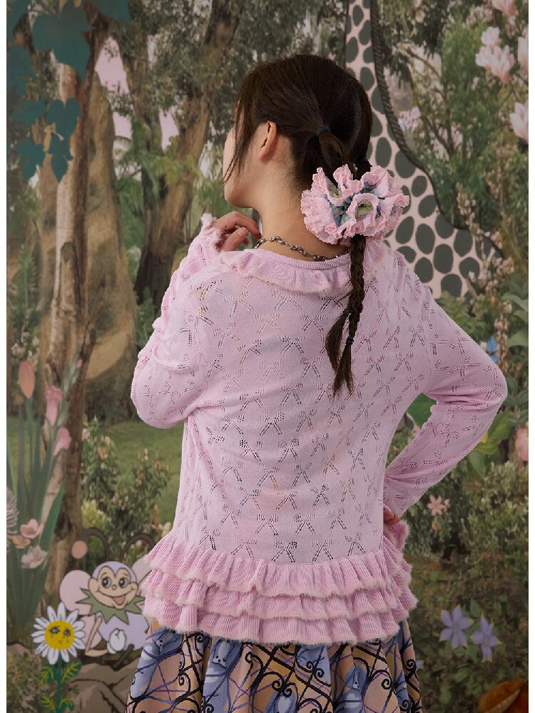 Two Color Lace Pile Scrunchies【s0000016709】