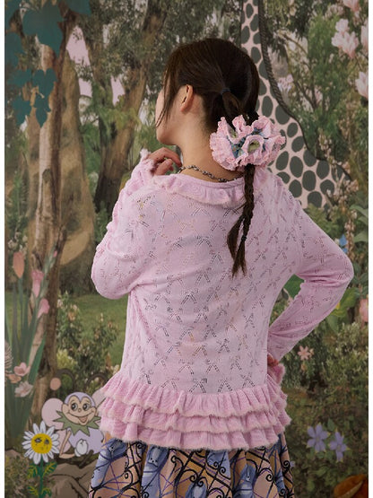 Two Color Lace Pile Scrunchies【s0000016709】