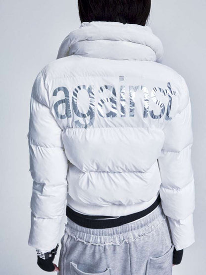 Two Tone Monogram Zip Padded Coat【s0000015012】