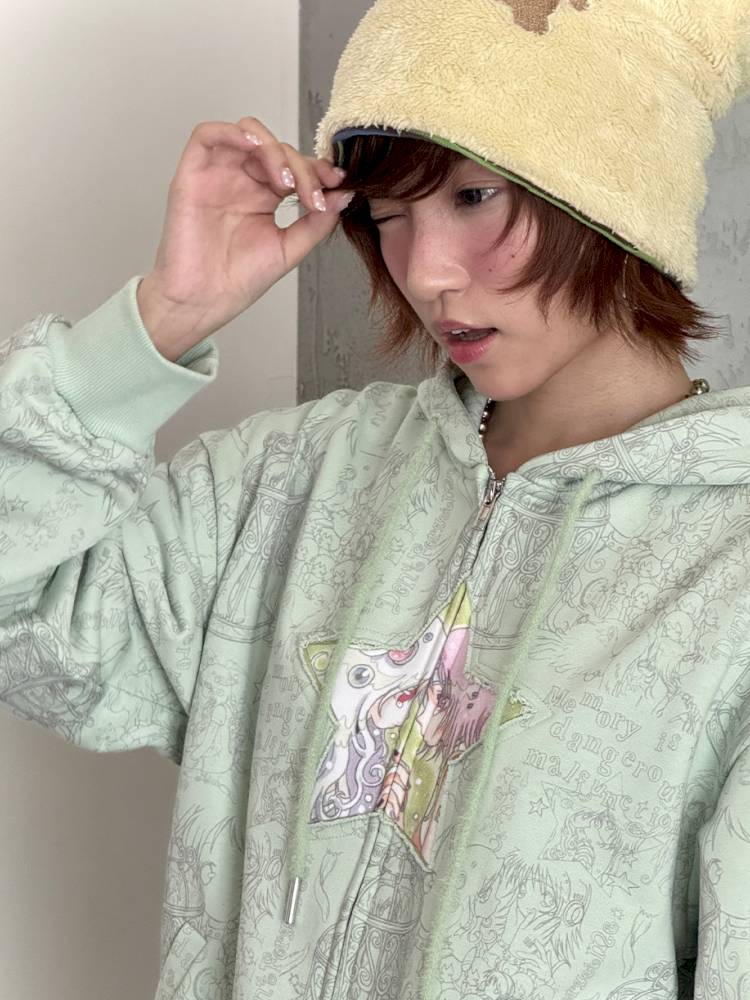 Star-Print Hooded Sweatshirt【s0000014437】