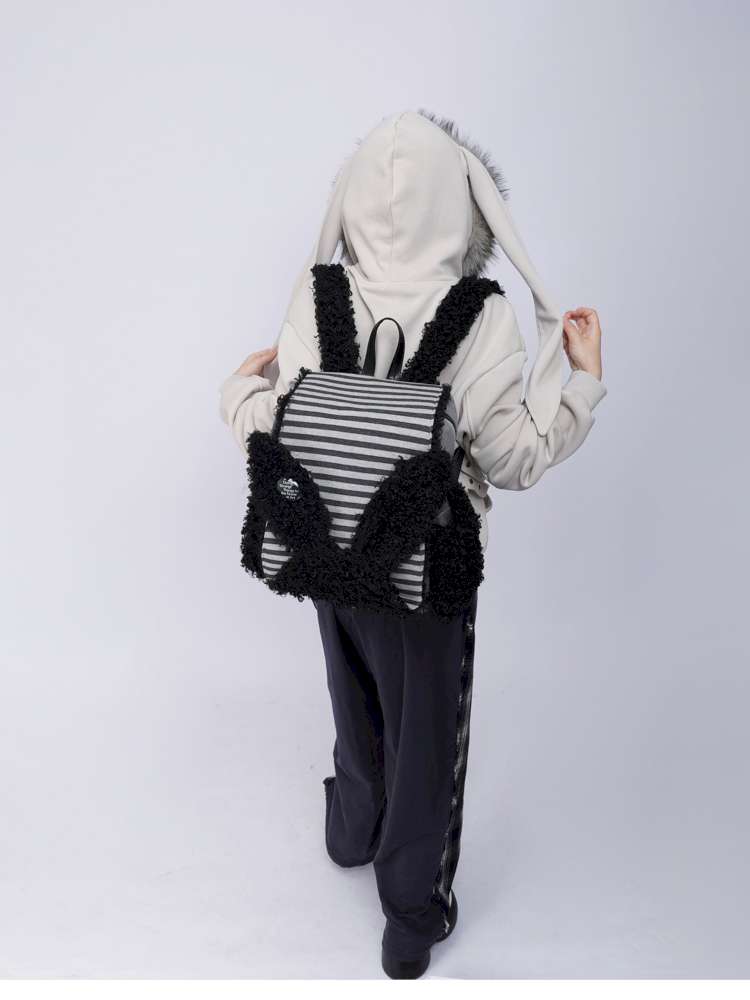 Rabbit Ears Fur Computer School Bag【s0000014615】